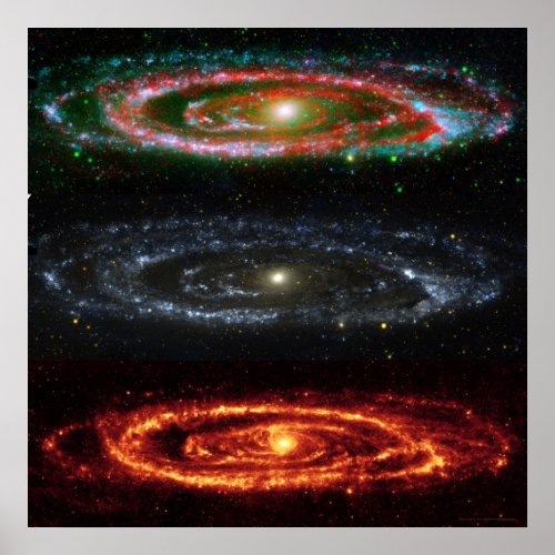 Andromeda Galaxy in Red_Vis_UV 48x48 35x35 Poster