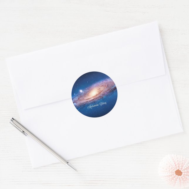 Andromeda Galaxy, Messier 31, Classic Round Sticker (Envelope)