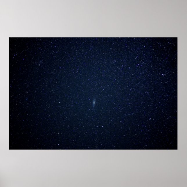 Andromeda Galaxy Midnight Blue Starry Night, ZGOS Poster (Front)