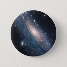 andromeda galaxy milky way cosmos universe pinback button