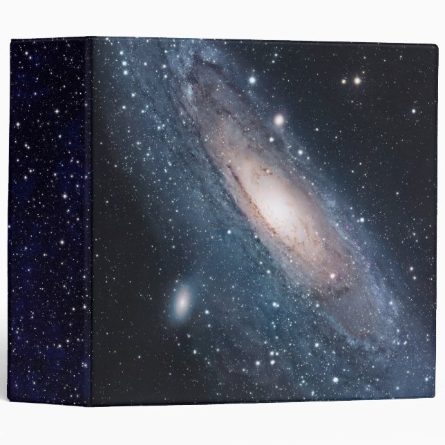 Andromeda Galaxy Milky Way Stars Astronomy Elegant 3 Ring Binder (Front/Spine)