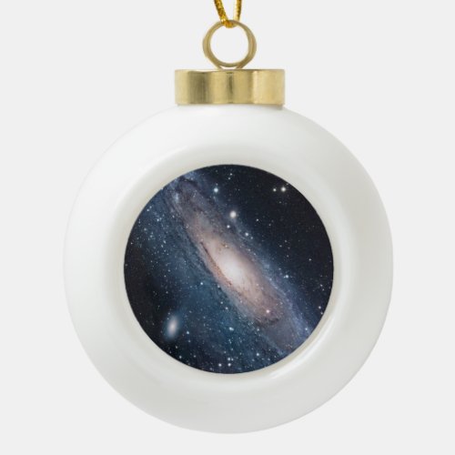Andromeda Galaxy Milky Way Stars Universe Chic Ceramic Ball Christmas Ornament