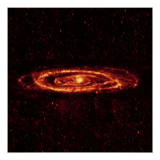 Andromeda Galaxy Spitzer in infrared Poster