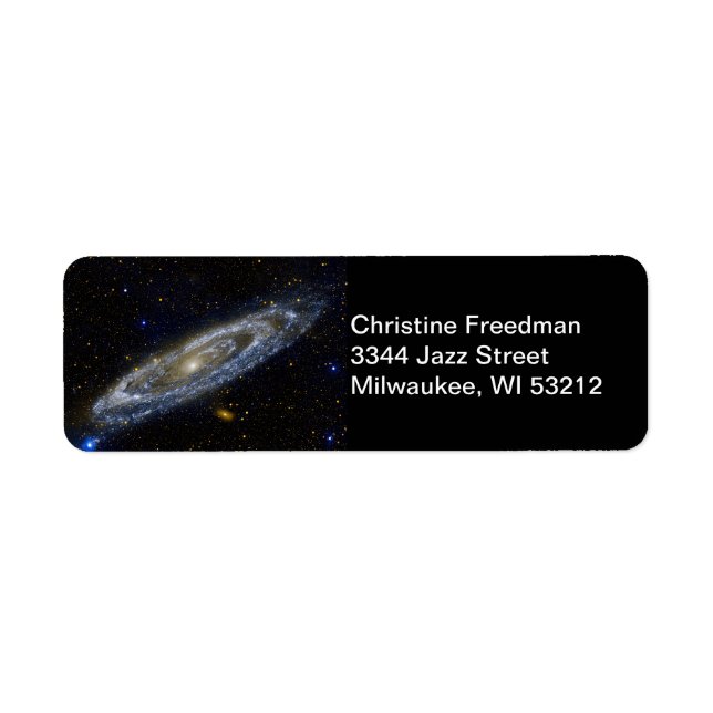Andromeda Galaxy Ultraviolet View, ZGOS Address Label (Front)