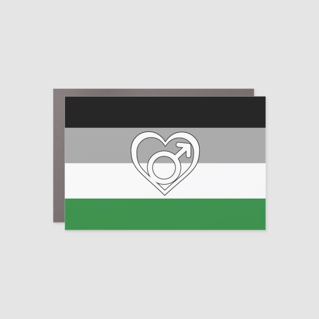 Androphilia Pride Flag and Symbol Car Magnet (Front)