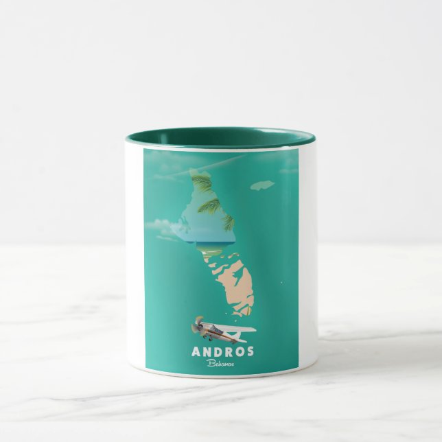 Andros Bahamas Vacation map. Mug (Center)