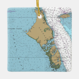 Andros Island Bahamas Chart Ceramic Ornament
