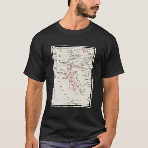 Andros Island Bahamas Map 1901 T_Shirt
