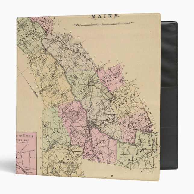 Androscoggin County, Maine Map 3 Ring Binder (Front/Inside)