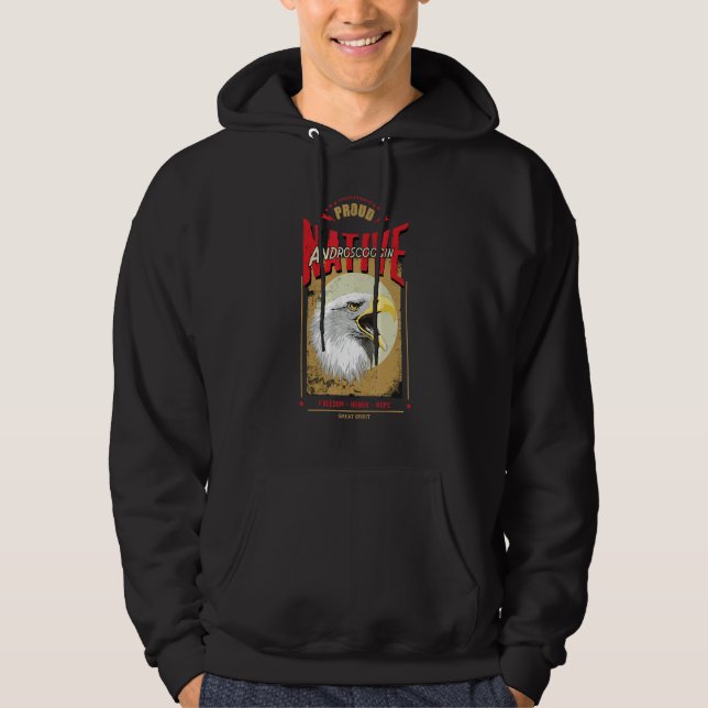 Androscoggin Native American Eagle Spirit Vintage  Hoodie (Front)