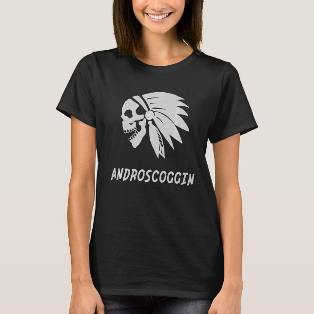Androscoggin Native American Indian Evil Skull   T-Shirt (Front)
