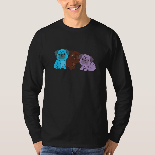 Androsexual Flag Pride Lgbtq Dogs Androsexual Pug T-Shirt (Front)