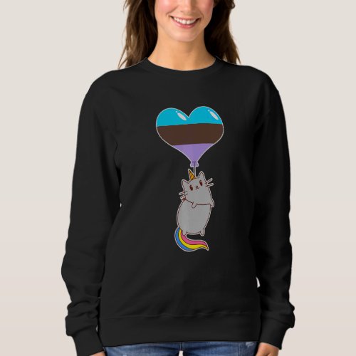 Androsexual Unicorn Cat  Genderfluid Sexuality Sweatshirt