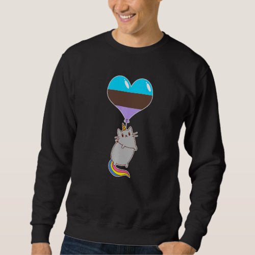 Androsexual Unicorn Cat  Genderfluid Sexuality Sweatshirt