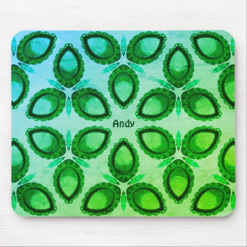 ANDY  Abstract Green Pattern  Personalized Mouse Pad