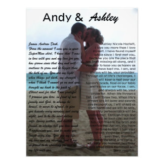 Andy & Ashley, wedding pic with vows Photo Print
