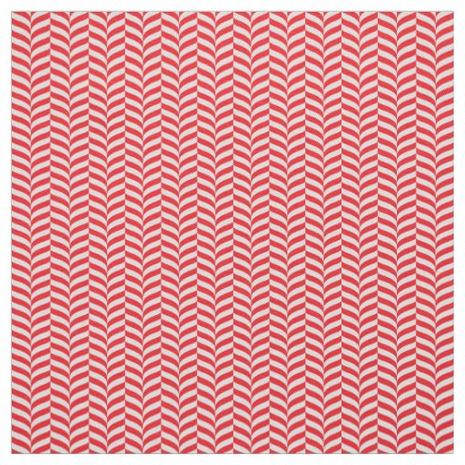 andy Cane Twist Geometric Red & Cream Chevron Fabric