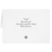 "Andy" dog rock card (Back Horizontal)