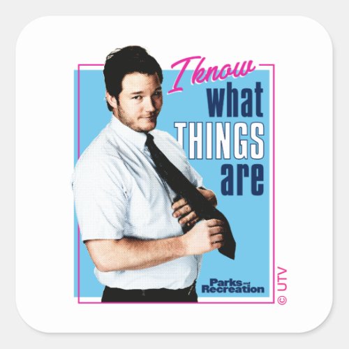 Andy Dwyer I Know What Things Are Square Sticker