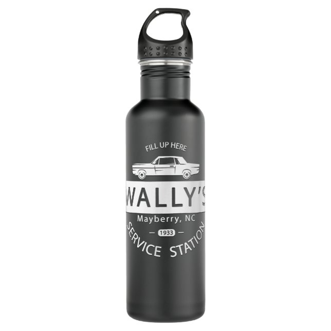 Andy Griffith Show  Wally's Service Station Classi Stainless Steel Water Bottle (Front)
