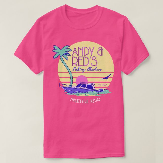 Andy Reds Fishing Charters Zihuantanejo Mexico T-Shirt (Design Front)