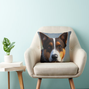Andy The Australian Blue Heeler, Throw Pillow