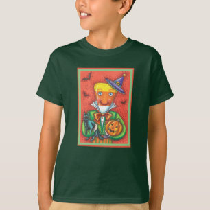 ANDY THE CANDY CORN MAN, BLACK CAT & JACK Colorful T-Shirt