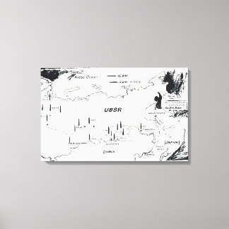 Andy Warhol - Map of Eastern U.S.S.R. Missile Base Canvas Print