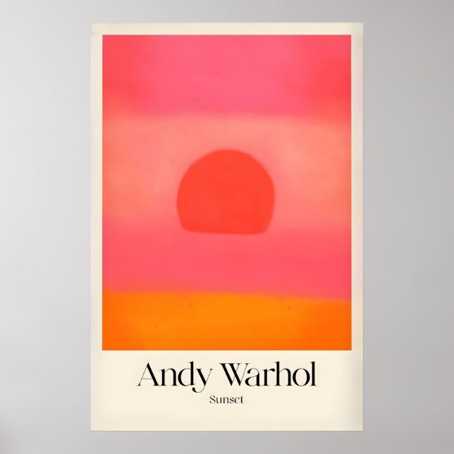Andy Warhol Sunset Pink Orange Pop Art Print (Front)