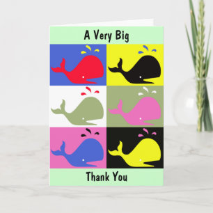 Andy Whale-Hole™_"A Very Big Thank You" Greeting Letterpress Thank You Card