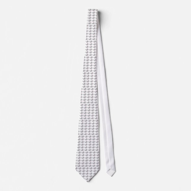 Andy Whale-Hole™_grey on white fashion Neck Tie (Front)