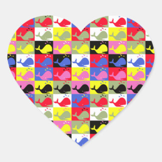 Andy Whale-Hole™_Lots o' whales heart-shaped Heart Sticker
