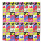 Andy Whale-Hole™ pattern_colorful whales_pop art Duvet Cover