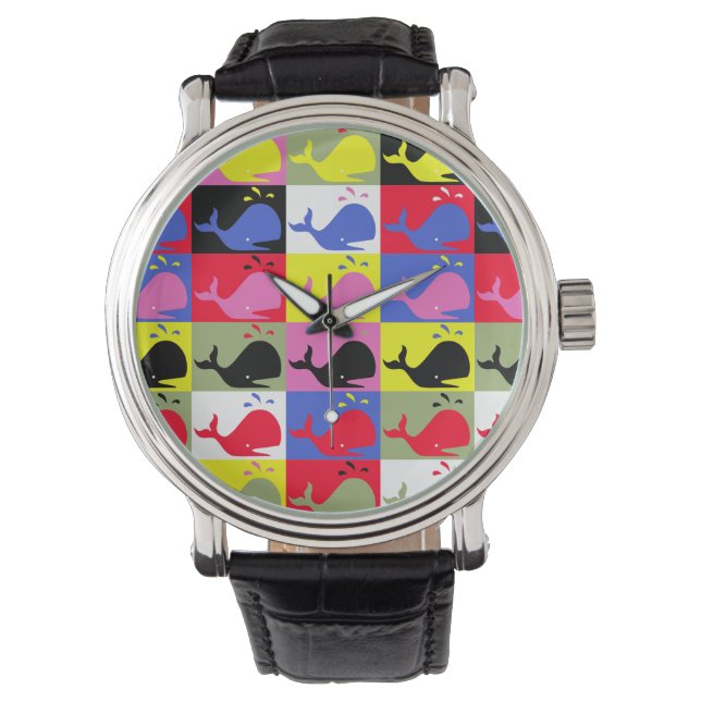 Andy Whale-Hole™ pattern_Lots o' little whales Watch (Front)