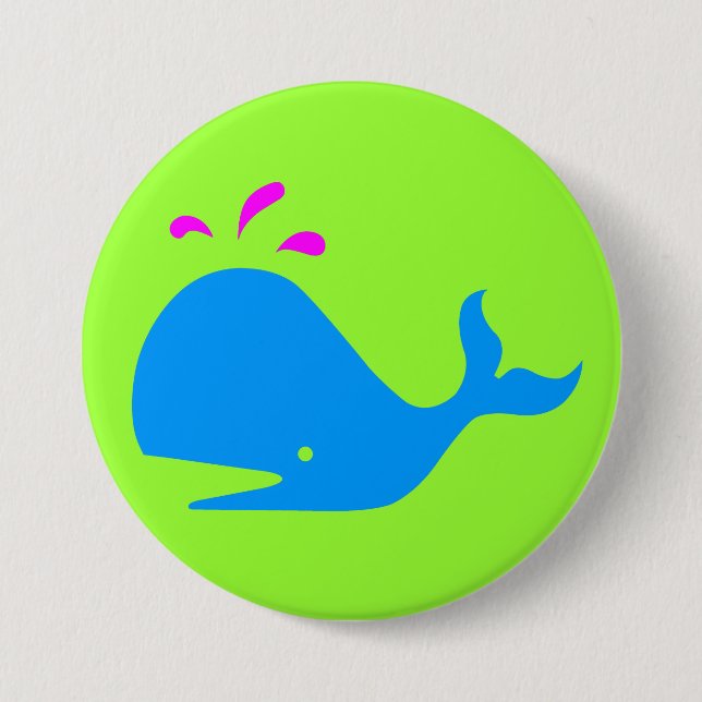 Andy Whale Singletons_aqua,magenta on green Pinback Button (Front)