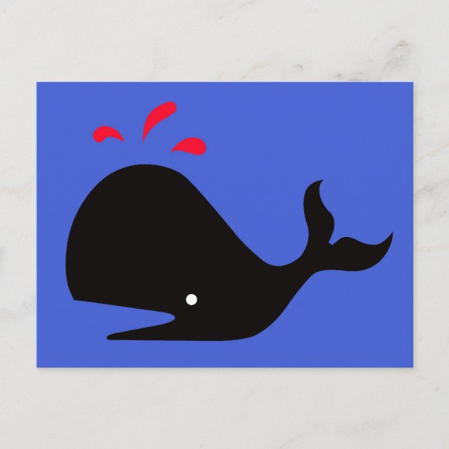 Andy Whale Singletons_black,red on blue Postcard (Front)