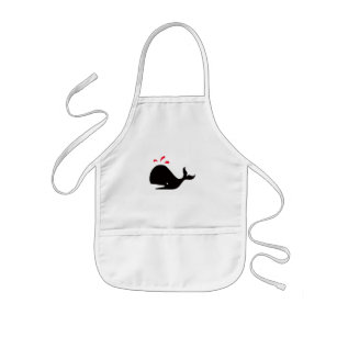 Andy Whale Singletons_black,red on white Kids' Apron