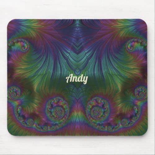 ANDY  Yellow Aqua and Blue Design  Mouse Pad