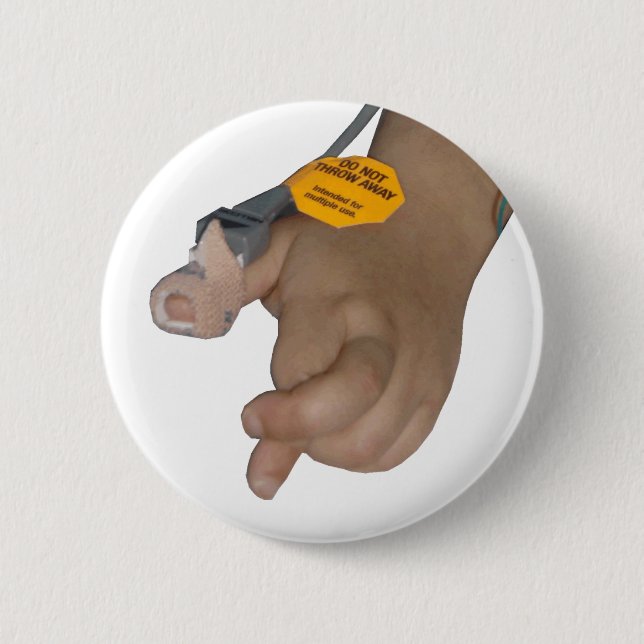 Andy's hand during stem cell infusion button (Front)