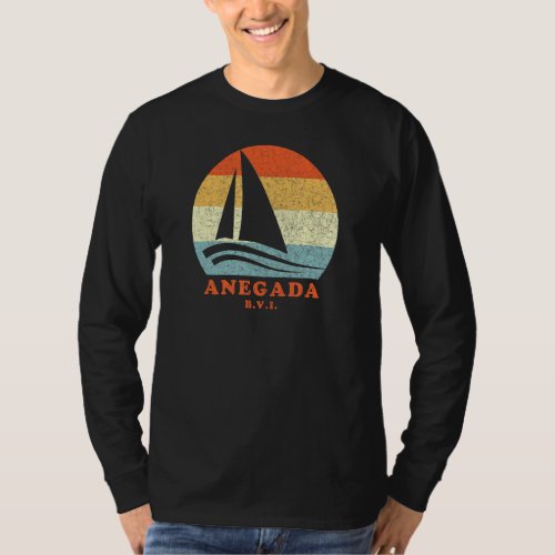 Anegada Bvi Vintage Retro Sailboat Sailing Vacatio T_Shirt