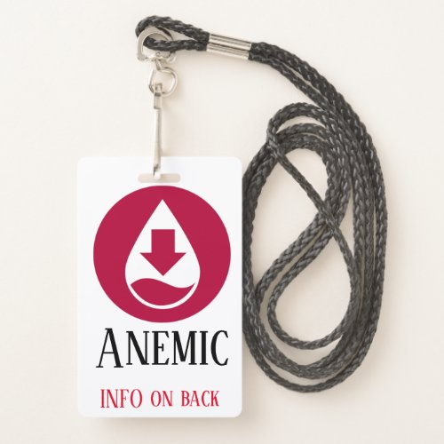 Anemic  Badge with lanyard