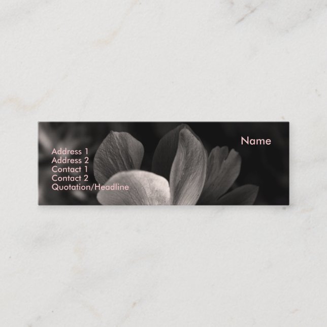 Anemone 2 Sepia Photograph Mini Business Cards (Front)