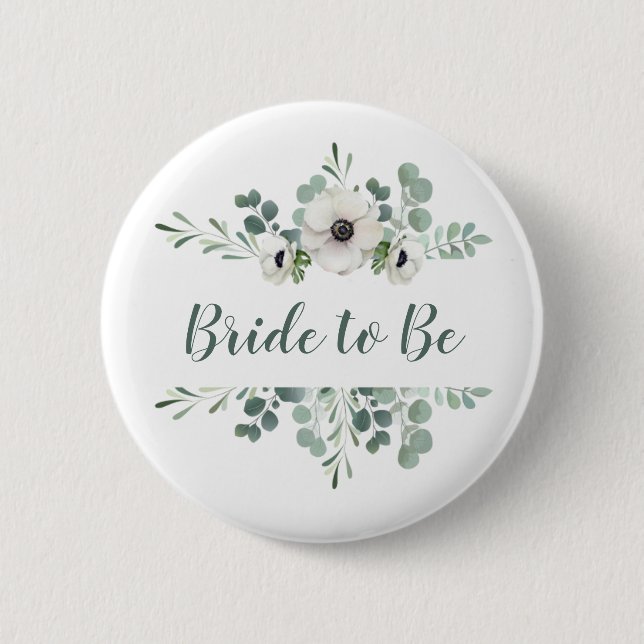 Anemone and Eucalyptus Bridal Party Pins (Front)