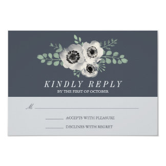 Anemone and Eucalyptus Wedding RSVP Response Card