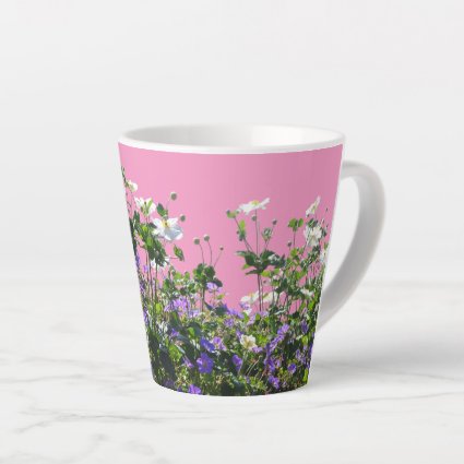 Anemone and Geranium Cust. Pink Latte Mug
