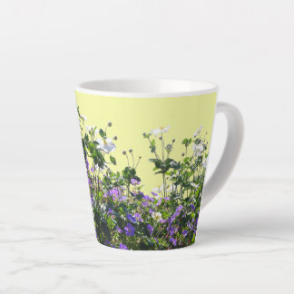 Anemone and Geranium Cust. Yellow Latte Mug