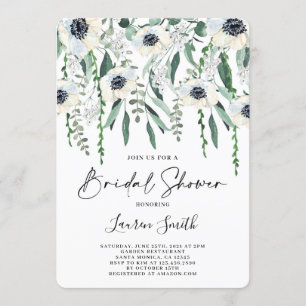 Anemone and greenery Bridal Shower Invitation
