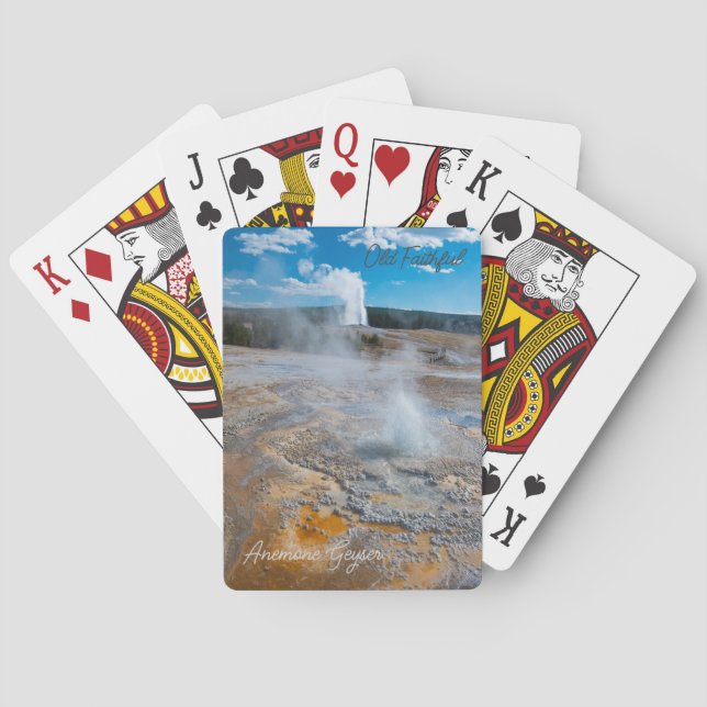 Anemone and Old Faithful Geysers Erupting Poker Cards (Back)
