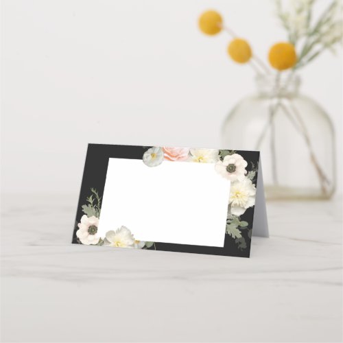 Anemone and Peony Bloom Wedding Design Place Card