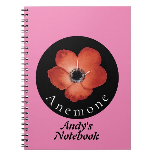 Anemone beautiful floral design notebook
